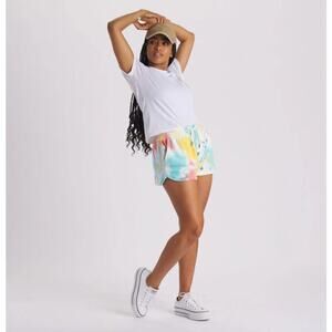 Feat Women's High Waisted Stretch BlanketBlend Shorts Size L Pastel Pebble NWT